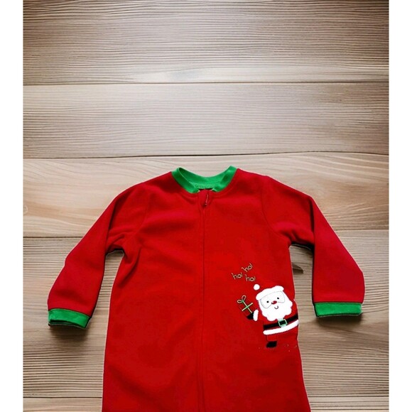 Little Me Toddler Boy Clothes 18 Months Christmas Santa Claus Fleece Zippered - Picture 2 of 4